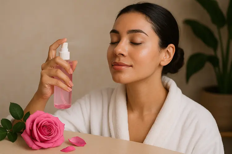 Cara Menggunakan Semprotan Air Mawar untuk Riasan & Perawatan Kulit