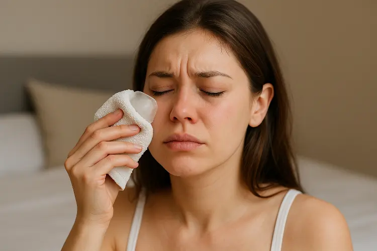 Manfaat Es Batu untuk Kulit - Meredakan Wajah Bengkak