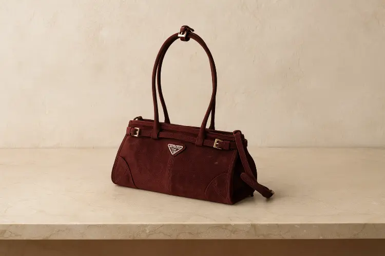 Prada Bonnie Medium Suede Handbag